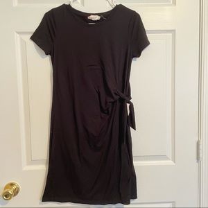 Black Pink Rose Dress with knot on side